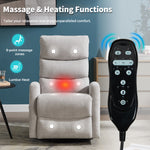 Heat Massage Manual Recliner Chair with Rocker and Swivel in Fabric for Living Room detail image 28