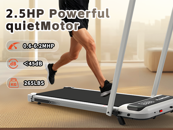 Foldable Under-Desk Walking Pad with Handlebar & Incline under-desk walking pad