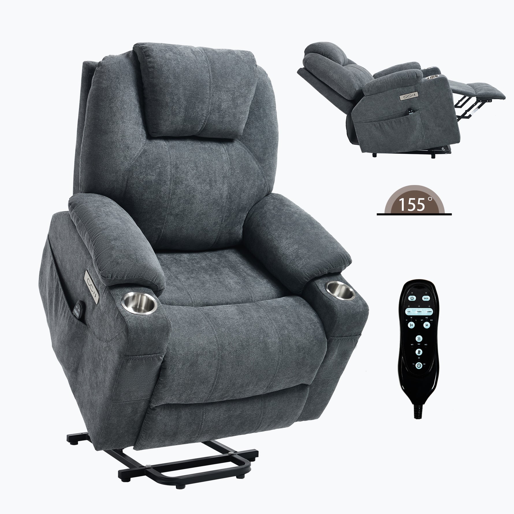 Dual-Motor Leather-Air Power Lift Recliner detail image 23