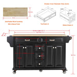 Rubberwood Kitchen Cart with 5 Drawers & Storage Cabinet product view 9