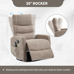 Heat Massage Manual Recliner Chair with Rocker and Swivel in Fabric for Living Room detail image 15