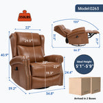 Heat Massage Manual Recliner Chair with Rocker and Swivel for Living Room detail image 44