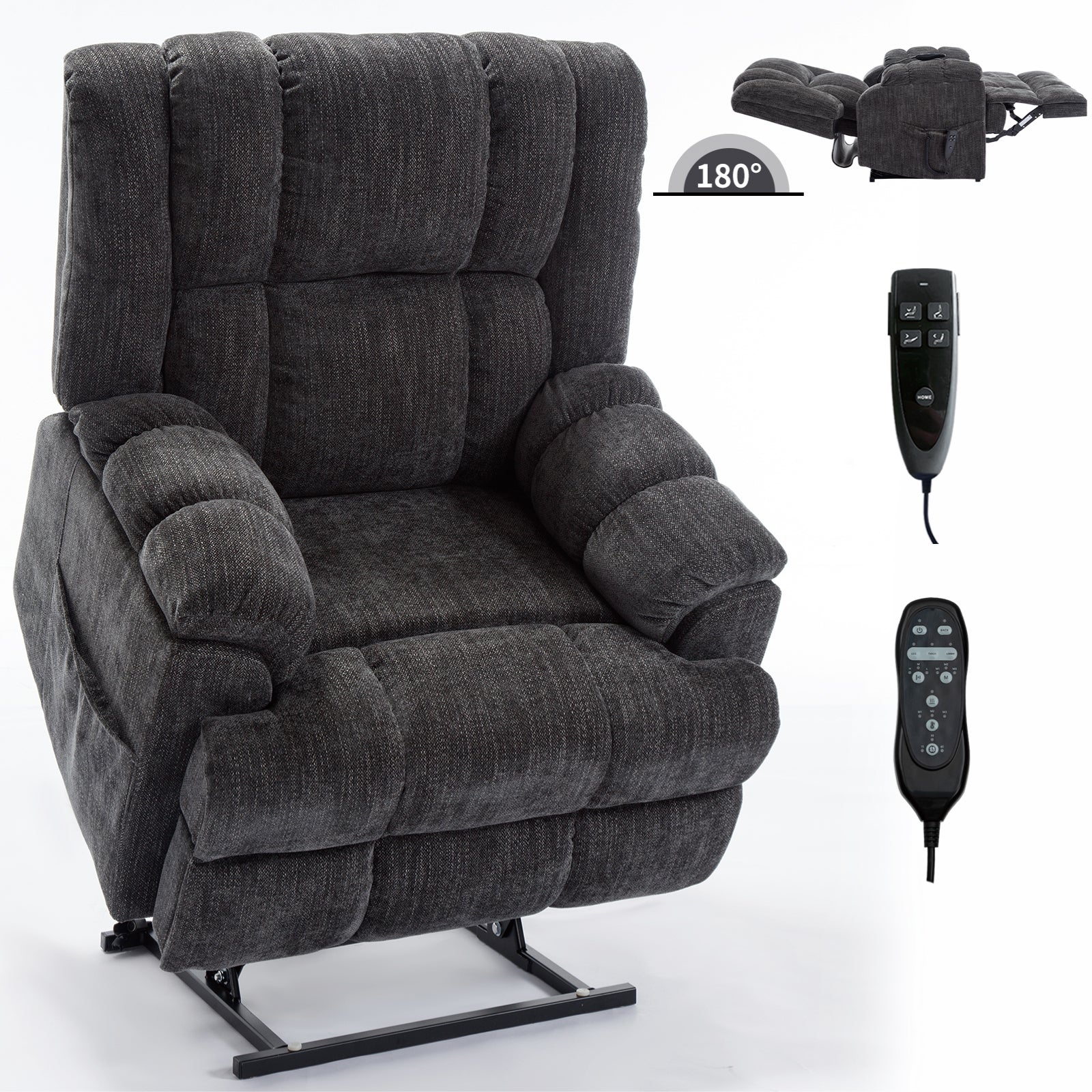 Dual-Motor Heat & Massage Power Lift Recliner, 350 lb Capacity detail image 42