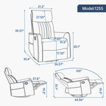 Faux Leather Heat & Massage Manual Rocker Swivel Recliner detail image 3