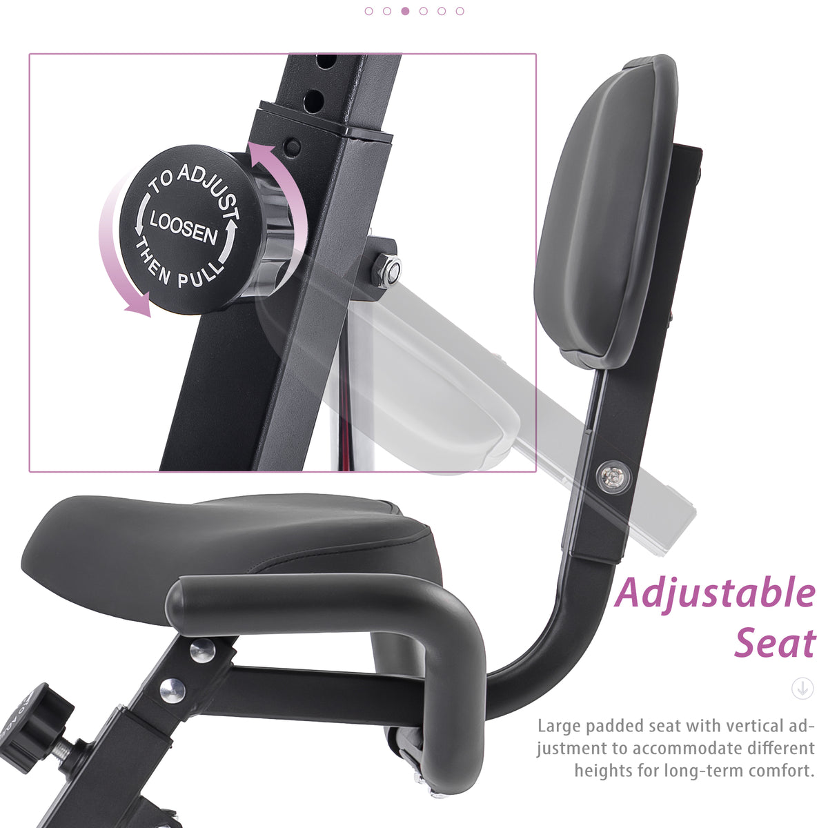 Folding Stationary Bike with 16-Level Magnetic Resistance, 300 lb Capacity detail image 16