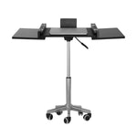Techni Mobili Folding Table Laptop Cart, Graphite mobile laptop workstation