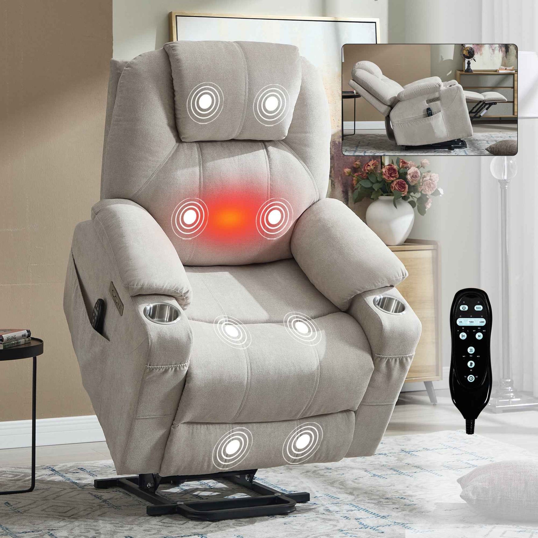 Dual-Motor Leather-Air Power Lift Recliner detail image 38