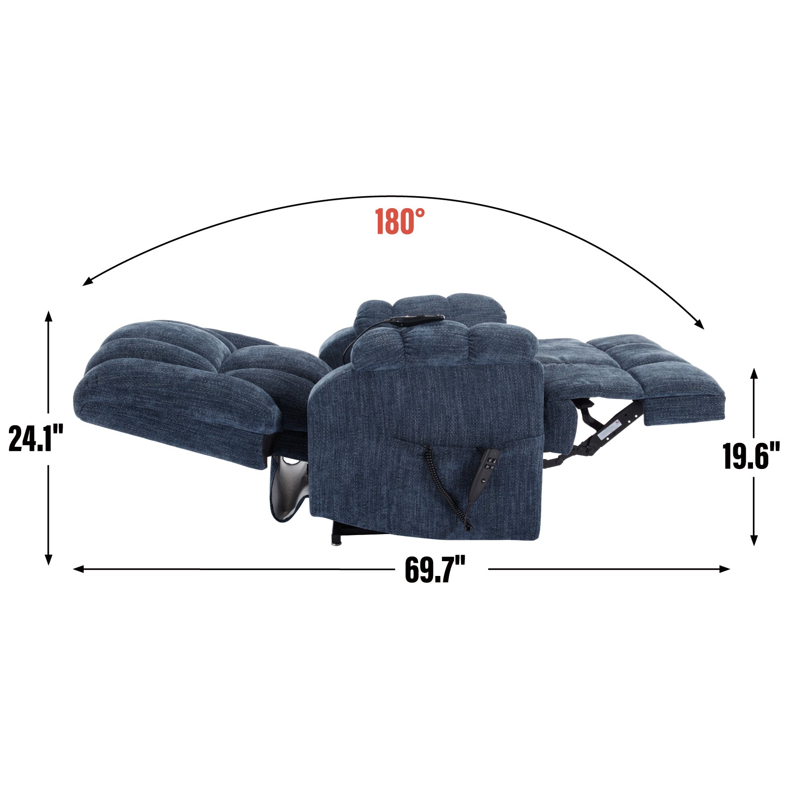Dual-Motor Heat & Massage Power Lift Recliner, 350 lb Capacity detail image 26