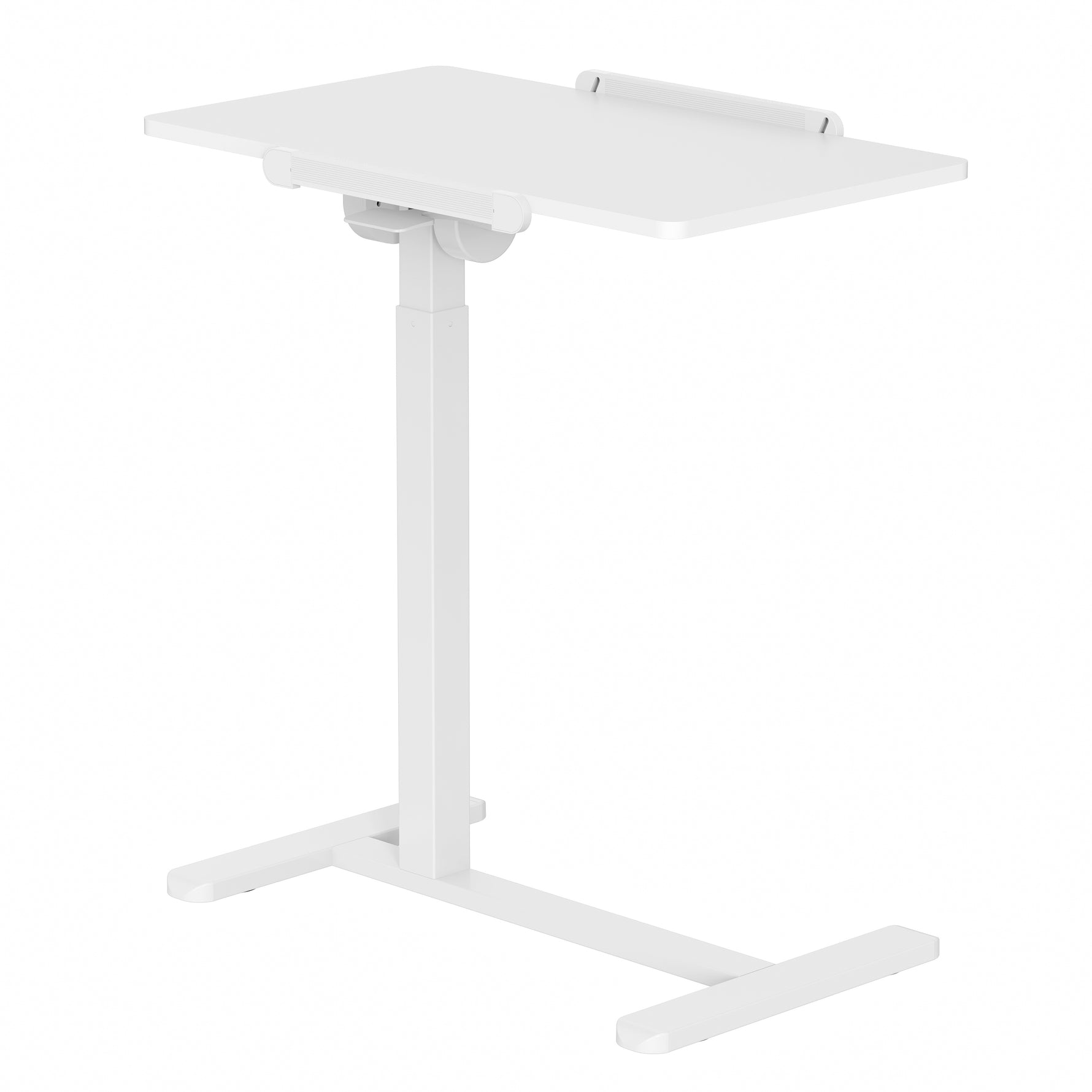 Techni Mobili Sit-to-Stand Rolling Adjustable Laptop Cart, White mobile laptop workstation