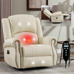 Heat Massage Manual Recliner Chair with Rocker and Swivel for Living Room detail image 48