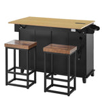 Farmhouse Kitchen Island with Drop Leaf, Power Outlet & 2 Seats product view 47