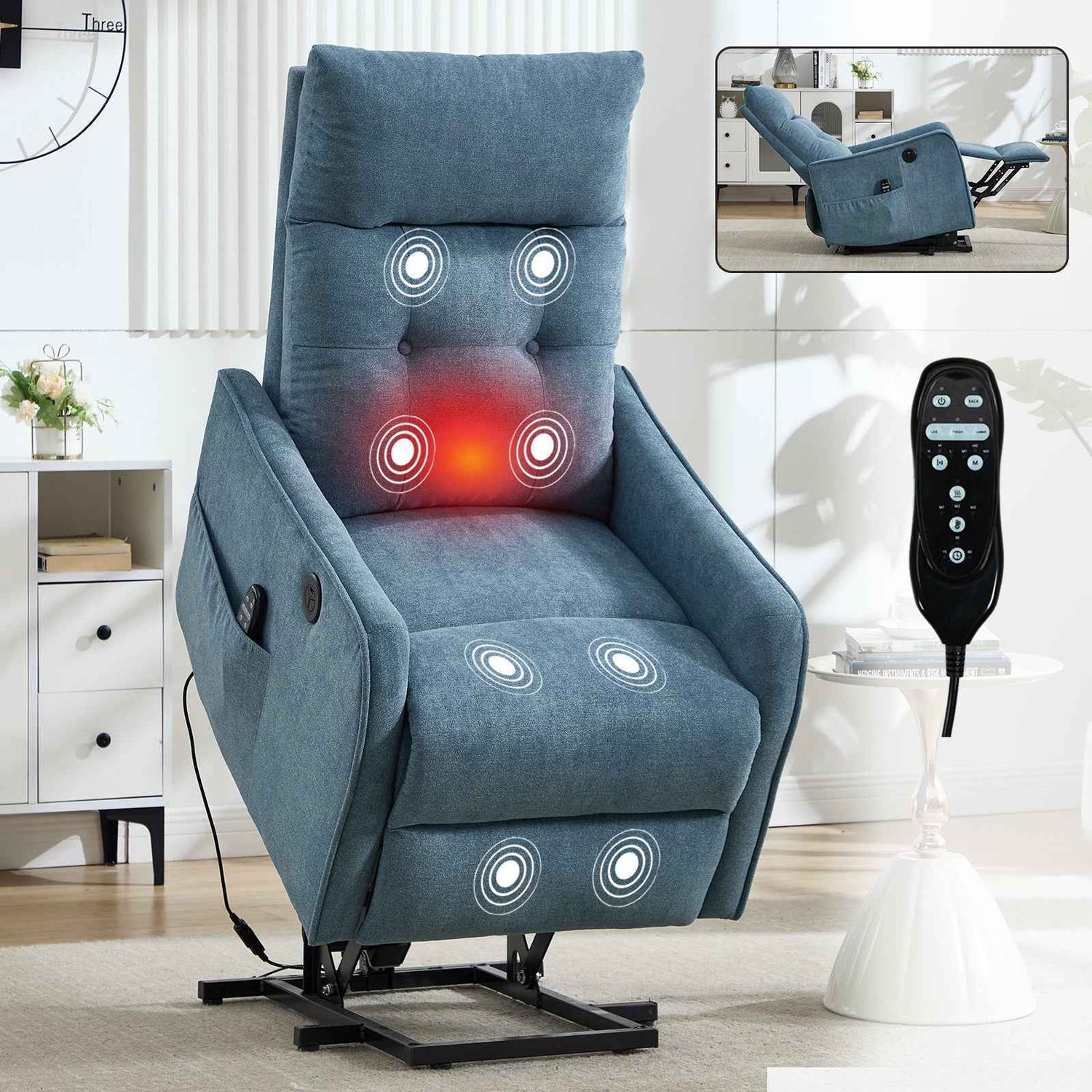 Single Motor Power Lift Recliner Chair with Massage & Heat product image
