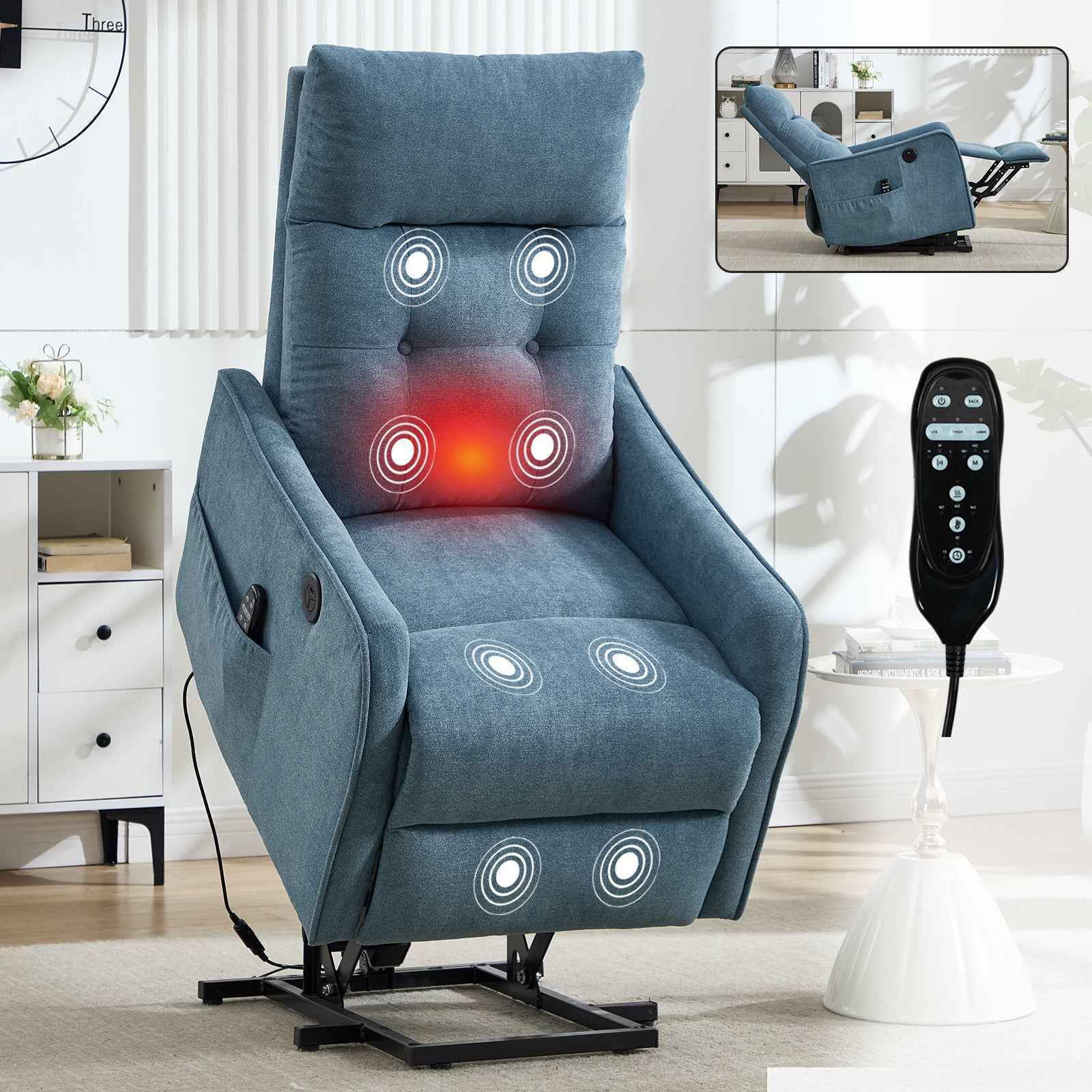 Single Motor Power Lift Recliner Chair with Massage & Heat product image