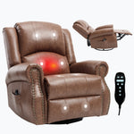 Heat Massage Manual Recliner Chair with Rocker and Swivel for Living Room detail image 6
