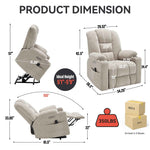 Large Dual-Motor Power Lift Heat & Massage Recliner detail image 78