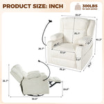 Electric Power Recliner Chair with Heat and Massage, 270° Swivel detail image 22