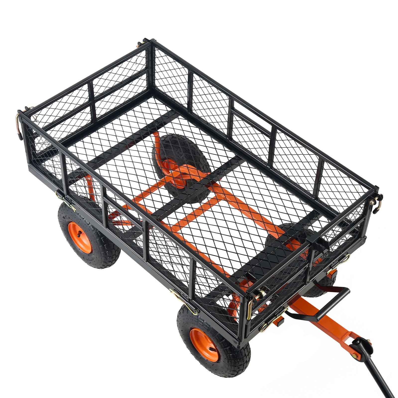 Metal Garden Dump Cart with 2-in-1 Handle for workshop, garage, storage, or utility use