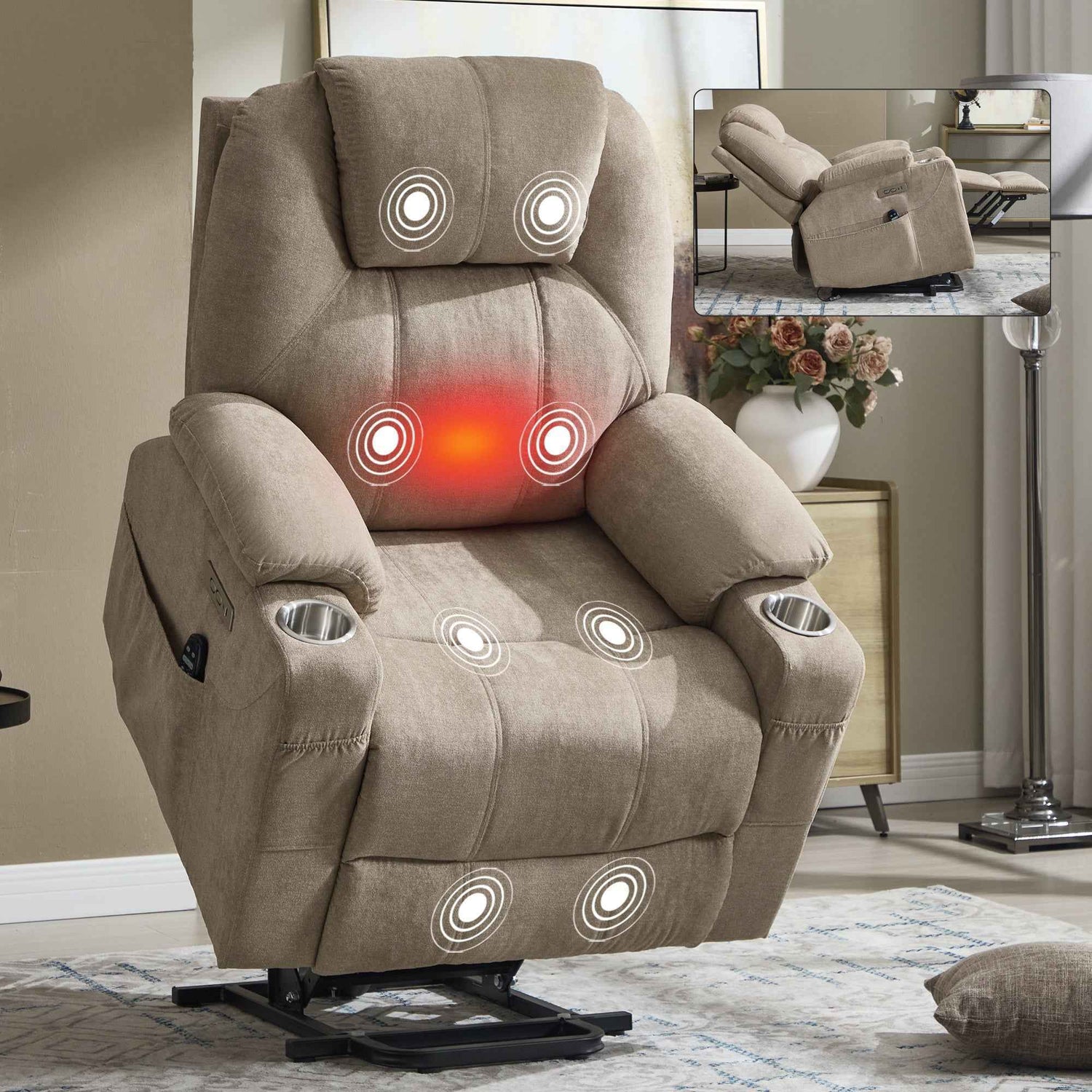 Dual-Motor Leather-Air Power Lift Recliner product image