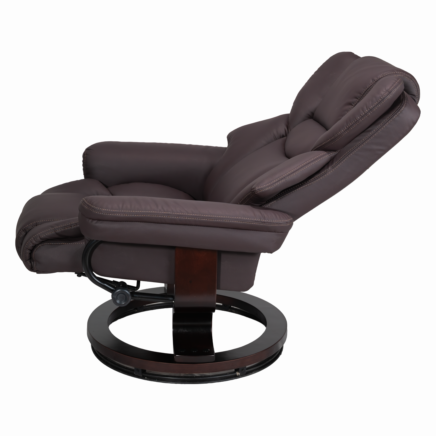 8-Point Massage Recliner with Ottoman, Heated Reclining Chair, Bent Wood Base detail image 33