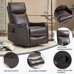 Faux Leather Heat Massage Manual Recliner Chair with Rocker and Swivel for Living Room detail image 28