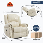 Heat Massage Manual Recliner Chair with Rocker and Swivel for Living Room detail image 59