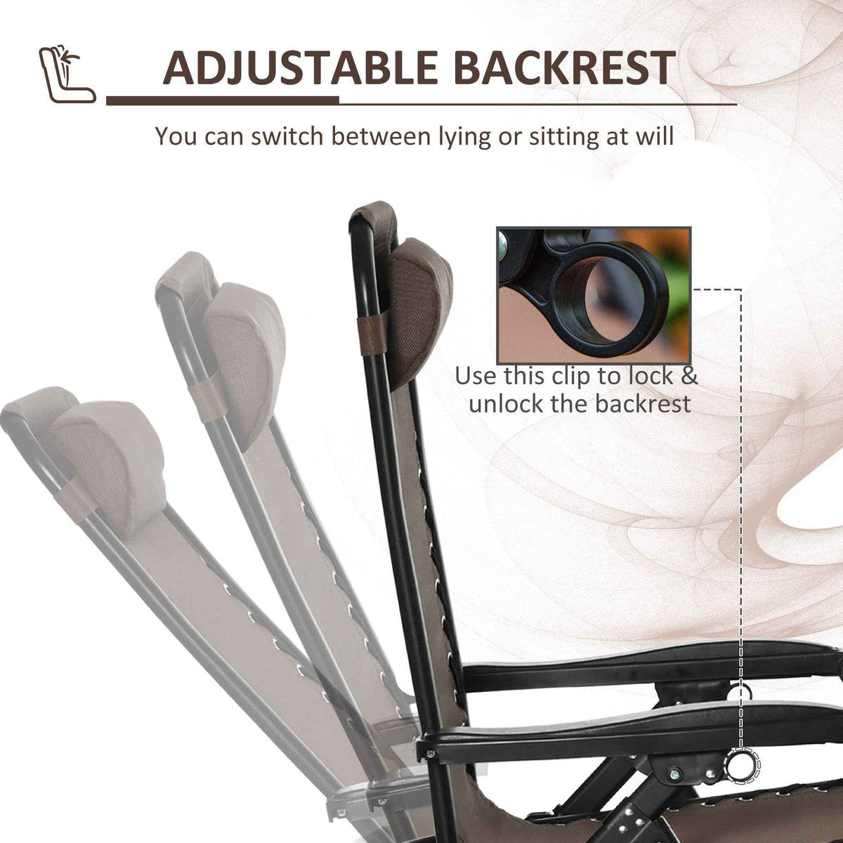 Folding Zero Gravity Rocking Lounge Chair detail image 6