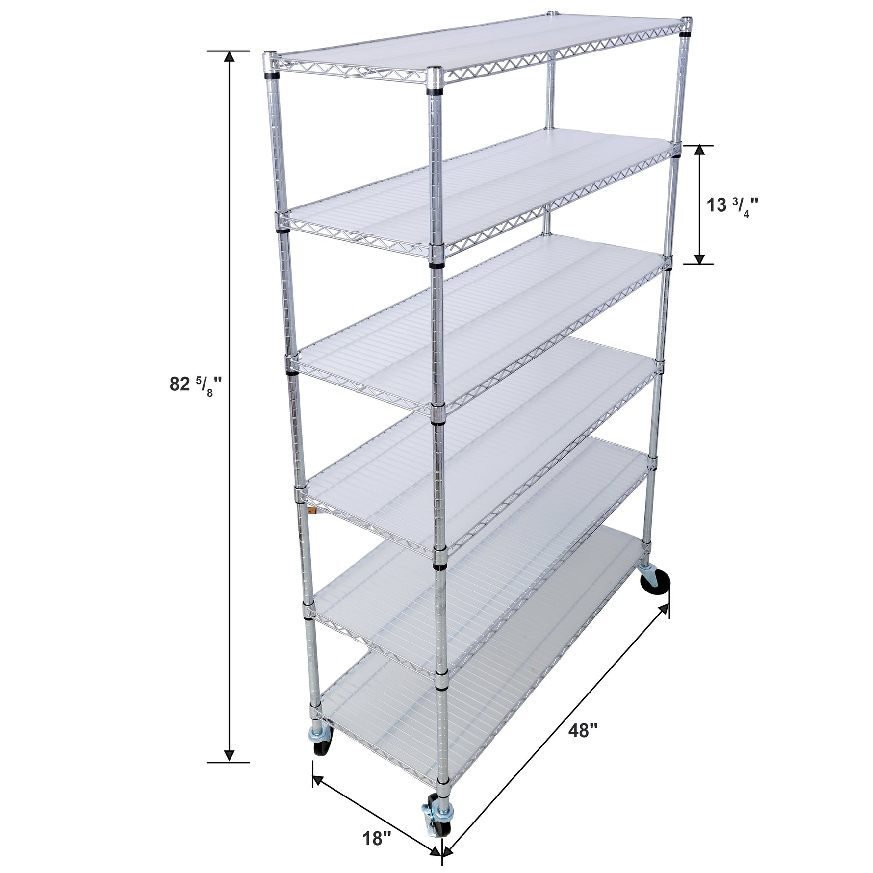 6-Tier NSF Wire Shelving Unit, 6000 lb Capacity for workshop, garage, storage, or utility use