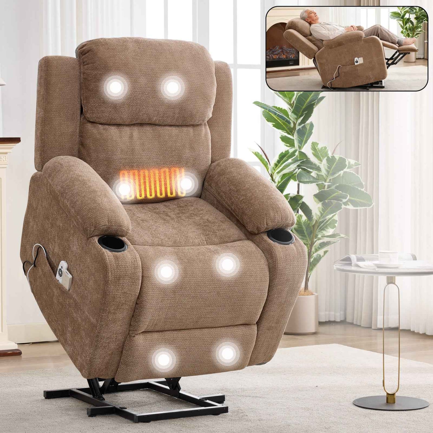 Dual-Motor Leather-Air Power Lift Recliner detail image 95