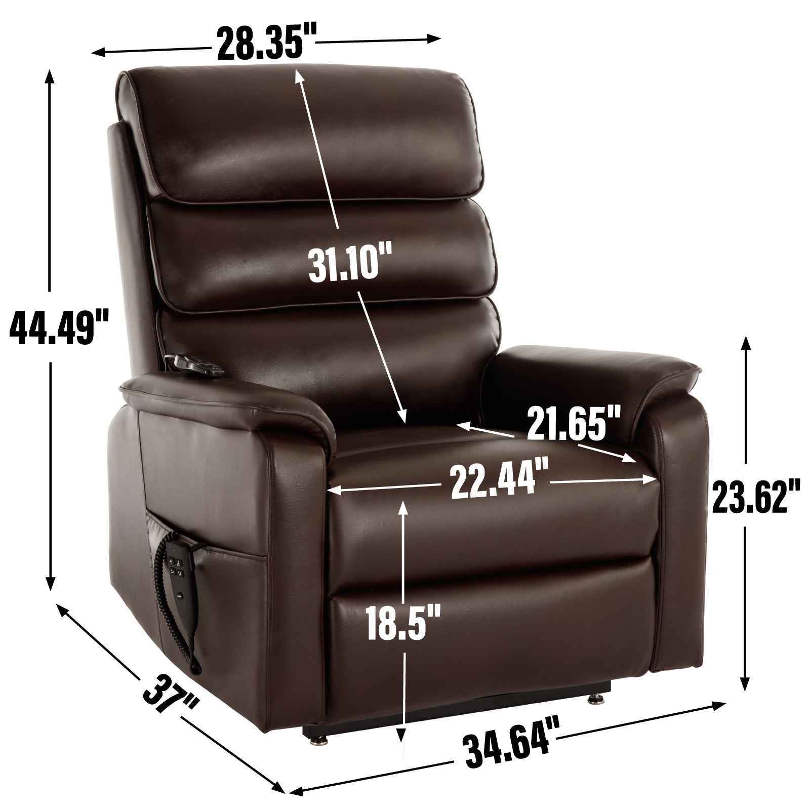 Dual-Motor Power Lift Heat & Massage Recliner detail image 3
