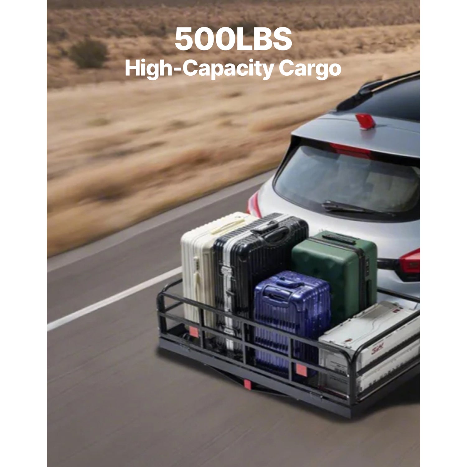 500 lb Folding Hitch Cargo Carrier for 2" Receiver for workshop, garage, storage, or utility use