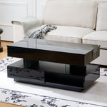 Lift-Top Coffee Table with Storage & LED Lights desktop storage organizer