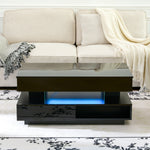 Lift-Top Coffee Table with Storage & LED Lights desktop storage organizer