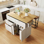 Farmhouse Kitchen Island with Drop Leaf, Power Outlet & 2 Seats product view 20