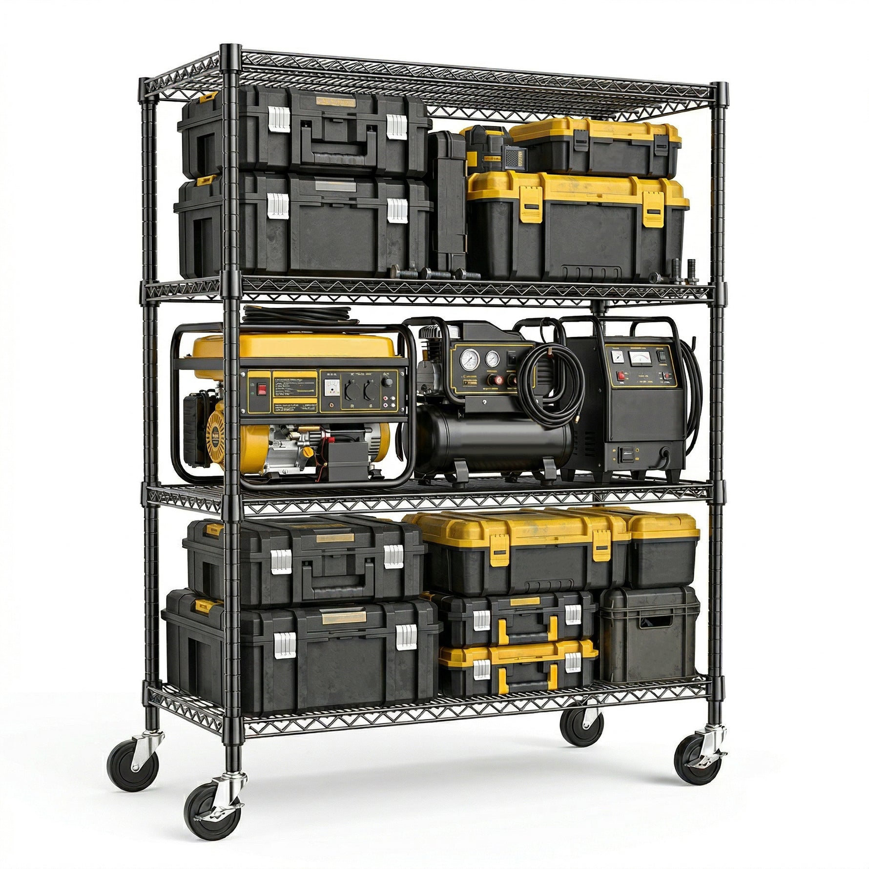 2640 lb Industrial 4-Tier Metal Shelving Unit for workshop, garage, storage, or utility use