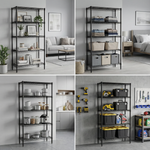 Heavy-Duty Adjustable Wire Shelving Unit with Wheels & Levelers for workshop, garage, storage, or utility use