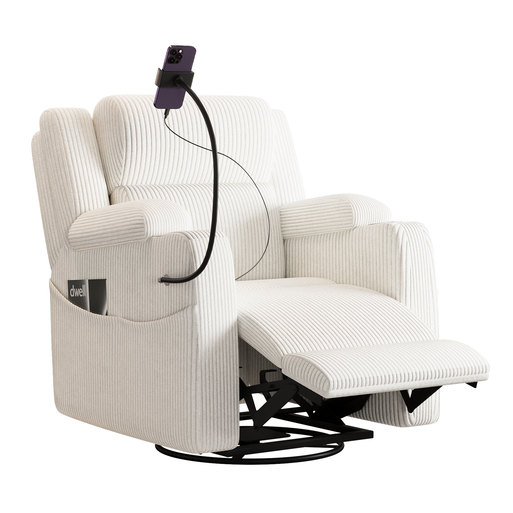 Electric Power Recliner Chair with Heat and Massage, 270° Swivel detail image 13