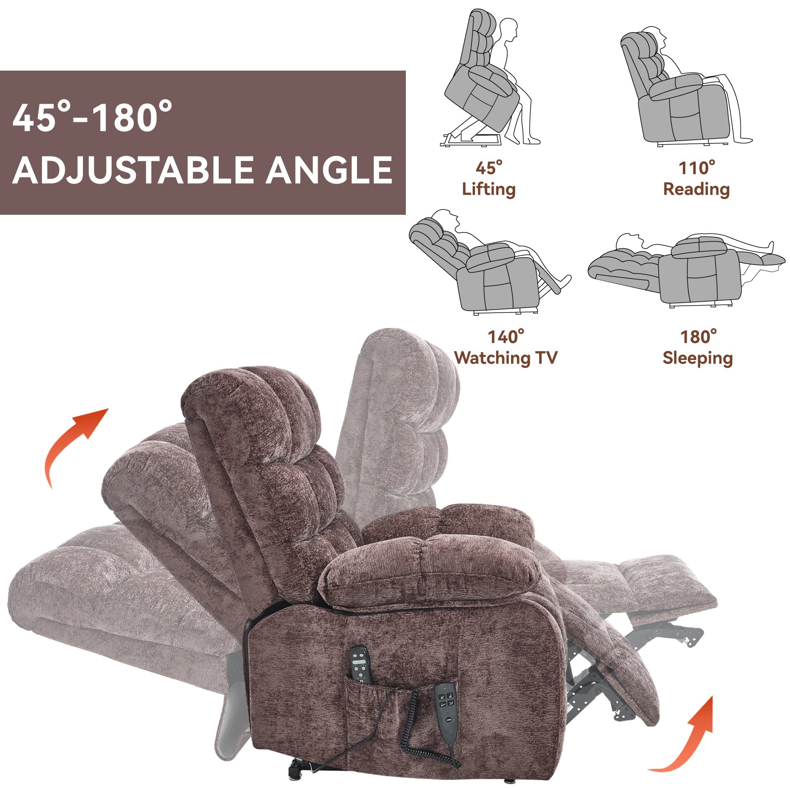 Dual-Motor Lift Recliner with Heat & Massage, 350 lb Capacity detail image 59