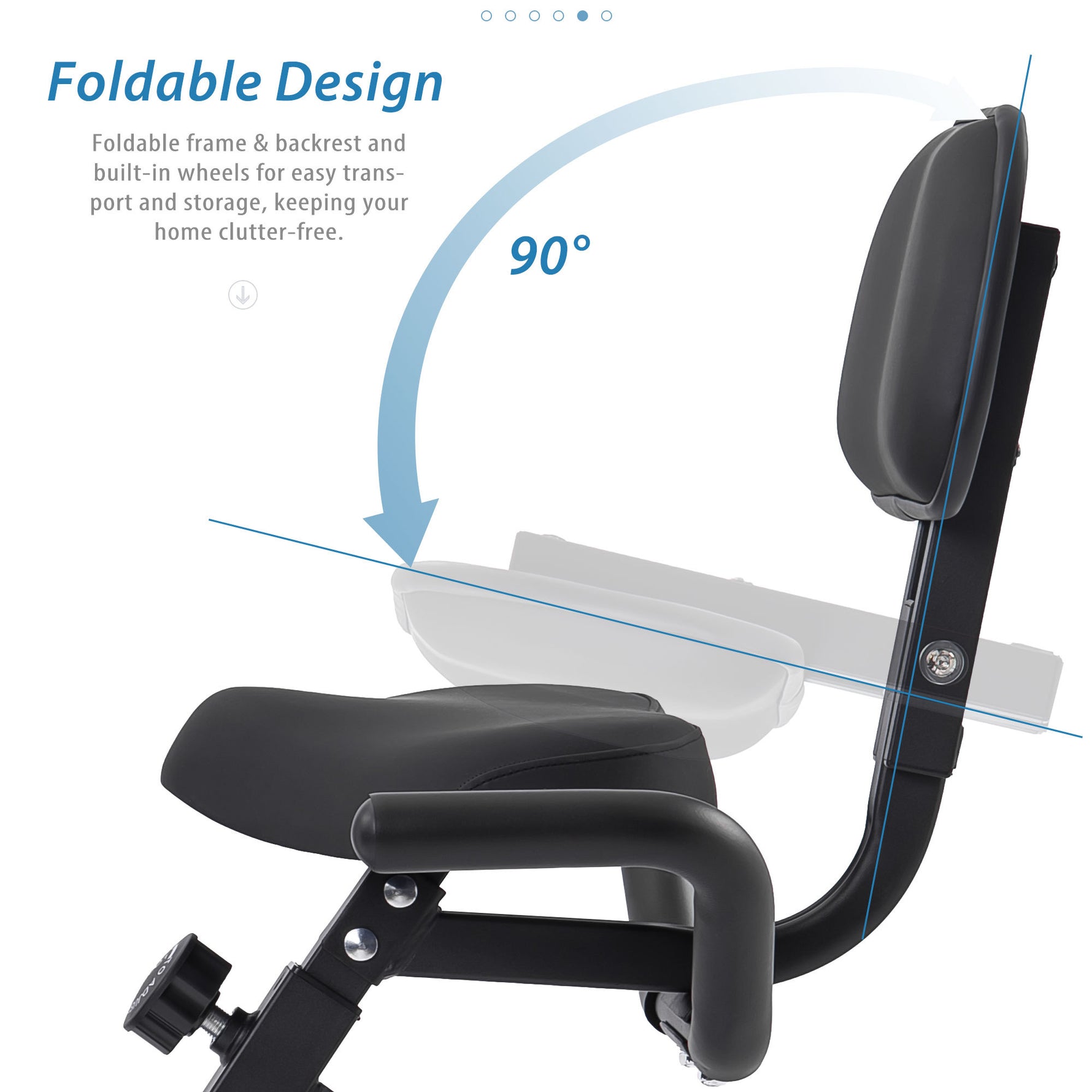 Folding Stationary Bike with 16-Level Magnetic Resistance, 300 lb Capacity detail image 43