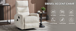 Heat Massage Manual Recliner Chair with Rocker and Swivel in Fabric for Living Room detail image 8