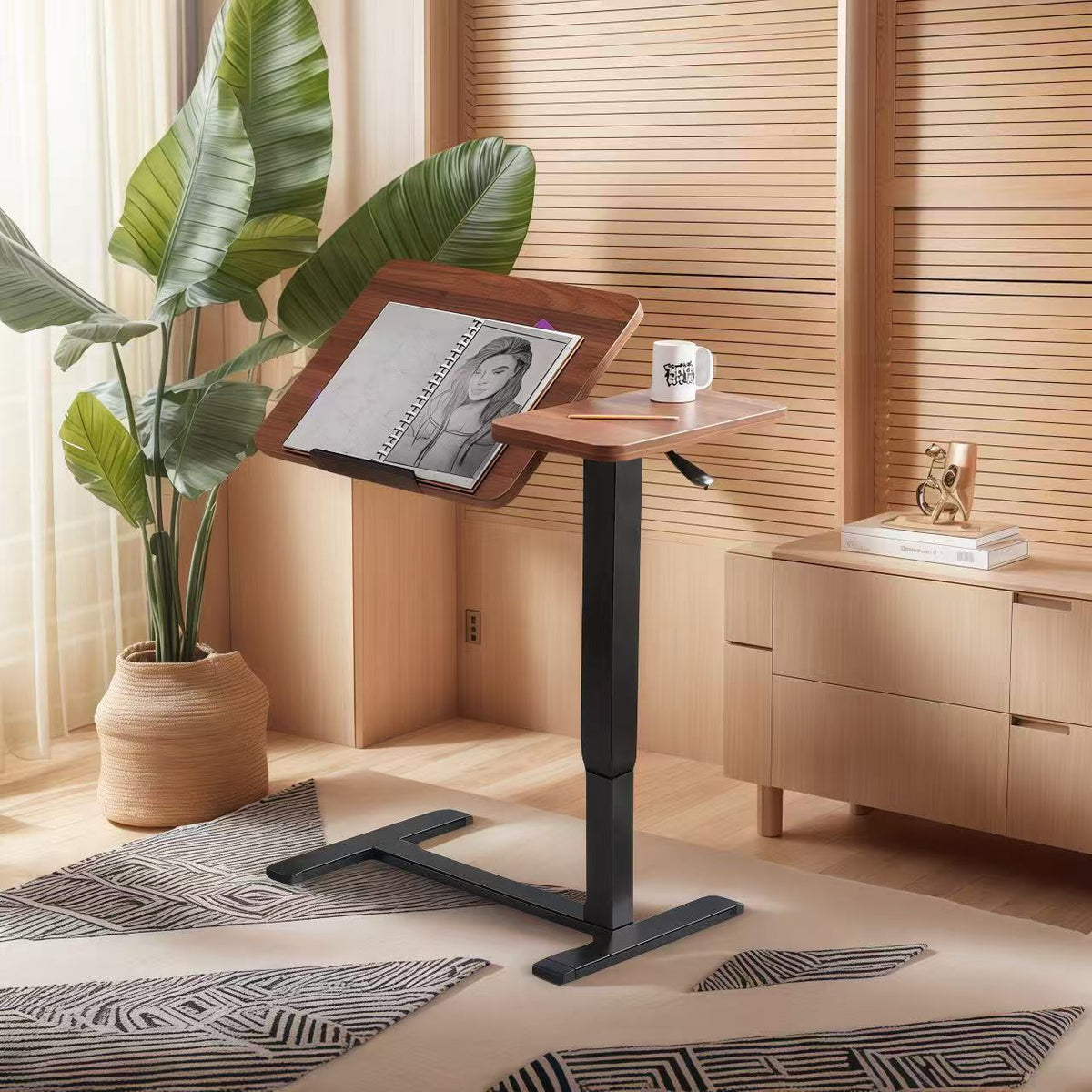 Height Adjustable Rolling Overbed Laptop Desk mobile laptop workstation
