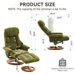 Ergonomic Recliner Chair with Ottoman - 360° Swivel Massage Lounge detail image 21