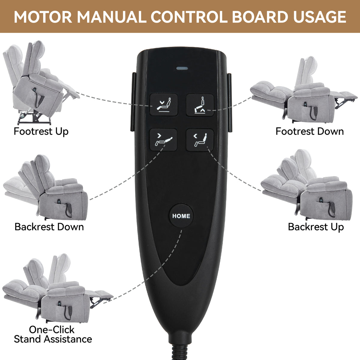 Dual-Motor Power Lift Recliner with Heat & Massage, 350 lb Capacity detail image 134