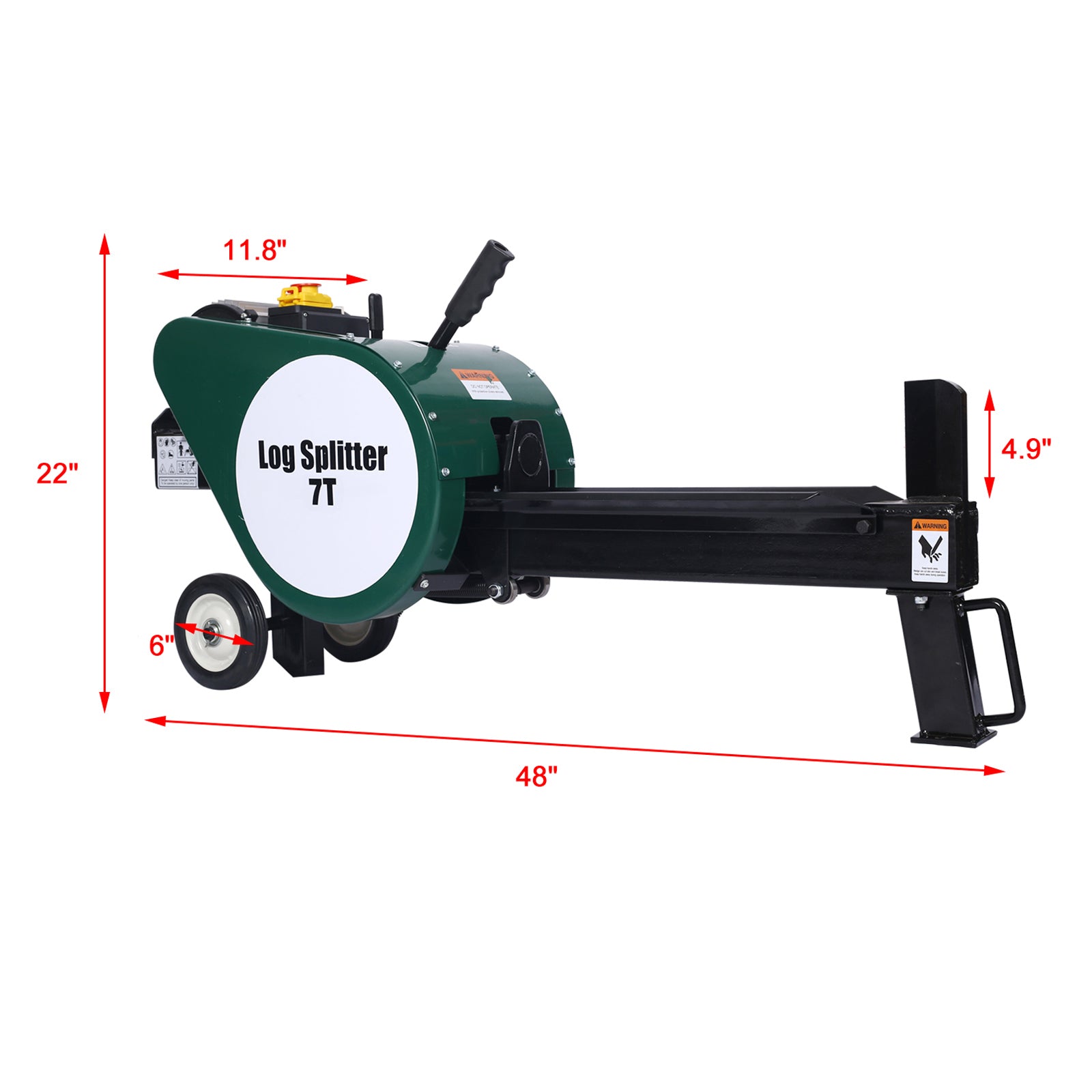 7-Ton Portable Electric Horizontal Log Splitter for workshop, garage, storage, or utility use