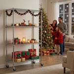 Heavy-Duty Adjustable Wire Shelving Unit with Wheels & Levelers for workshop, garage, storage, or utility use