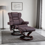 8-Point Massage Recliner with Ottoman, Heated Reclining Chair, Bent Wood Base detail image 24