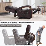 Dual-Motor Leather-Air Power Lift Recliner detail image 10