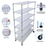 6-Tier NSF Wire Shelving Unit, 6000 lb Capacity for workshop, garage, storage, or utility use