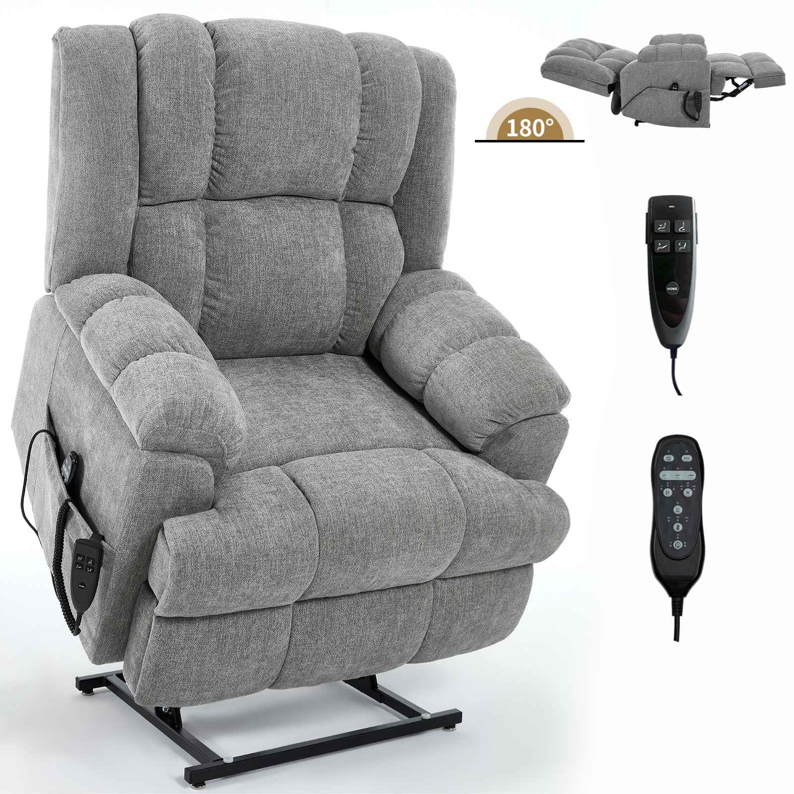 Dual-Motor Heat & Massage Power Lift Recliner, 350 lb Capacity detail image 59