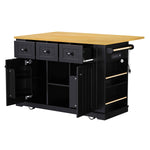 53 in. Farmhouse Kitchen Island with Power Outlet & Stools product view 133