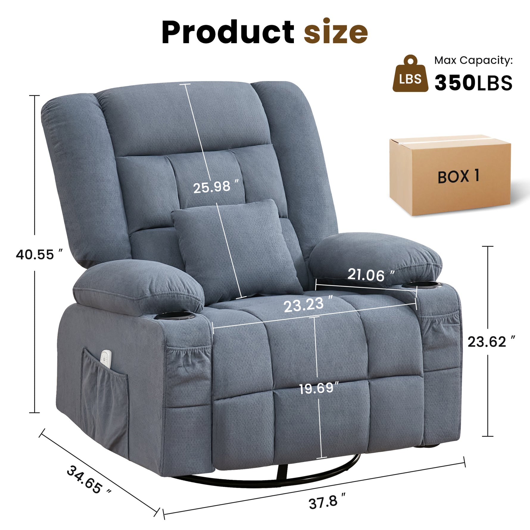 Kneading Massage Rocker Recliner with 4-Point 3D Kneading detail image 34